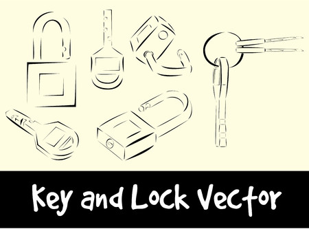 Minimalist Design of key and lock graphicのイラスト素材