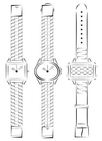 Three kind of watches minimalist design vectorのイラスト素材