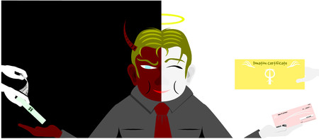 Two faces of business man vector with backgroundのイラスト素材