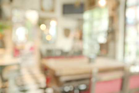 Abstract blurry bright restaurant with vintage style decorationの写真素材