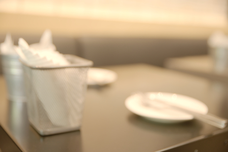 Abstract blurry bright restaurant with modern style decorationの写真素材