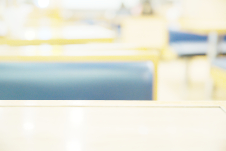 Abstract bright blurry japanese ramen restaurant table setの写真素材