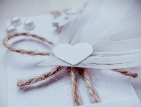 Postcard of gentle tones, wedding invitation.の写真素材