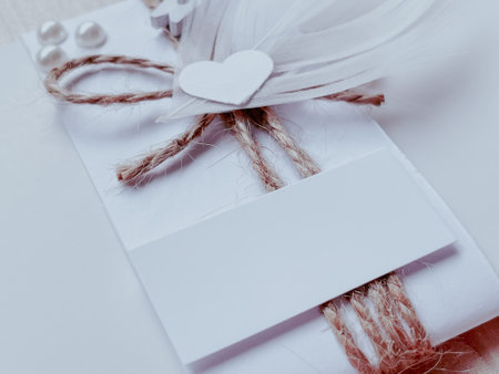 Postcard of gentle tones, wedding invitation.の写真素材