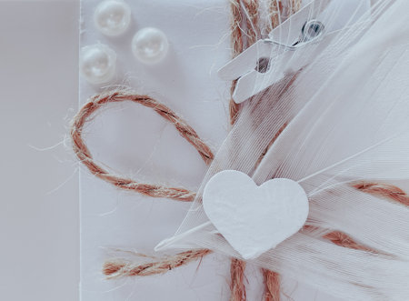 Postcard of gentle tones, wedding invitation.