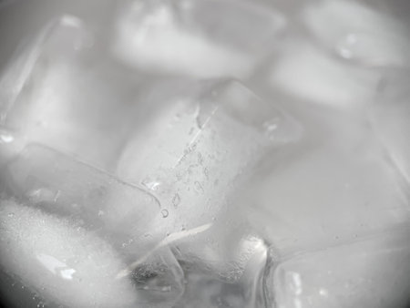 Ice cubes in macro view