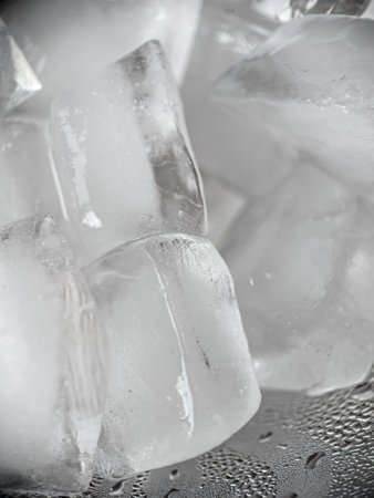 Ice cubes in macro view