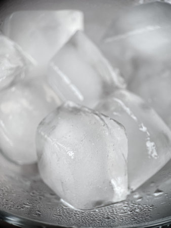 Ice cubes in macro view