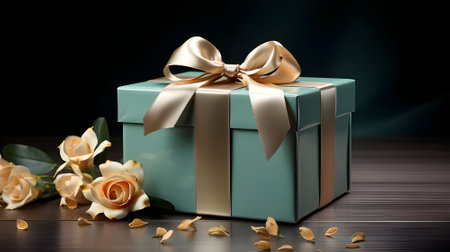 Holiday gift in soft green colorsの素材