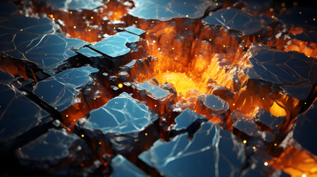 Abstraction of breaking stones and lavaの素材
