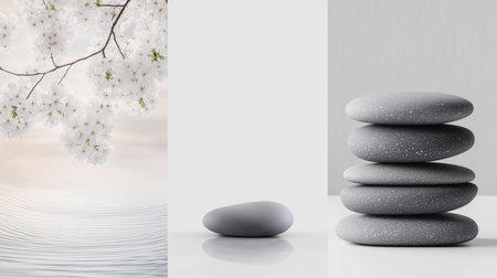 The theme of harmony and meditation, the search for peaceの素材