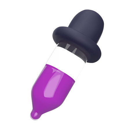 Pipette 3D vector render icon isolated white backgroundのイラスト素材