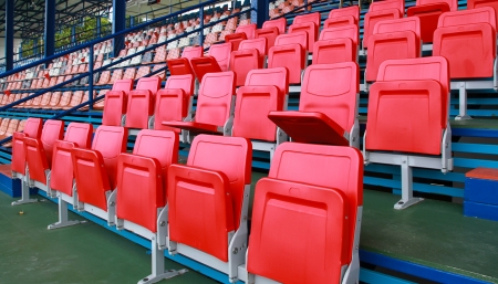 Red empty seats patternの写真素材
