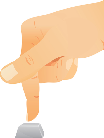 Finger pressing on buttonのイラスト素材