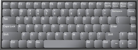 Grey computer keyboard. Vector illustrationのイラスト素材