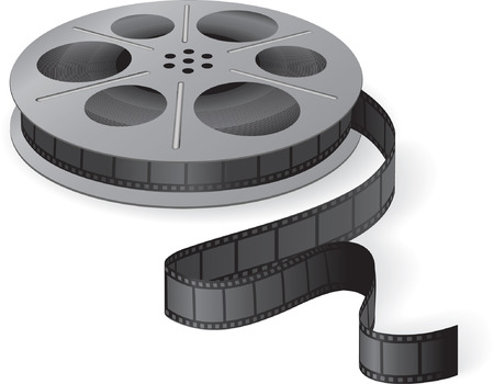 A movie reel with a strip of frames. Vector illustrationのイラスト素材