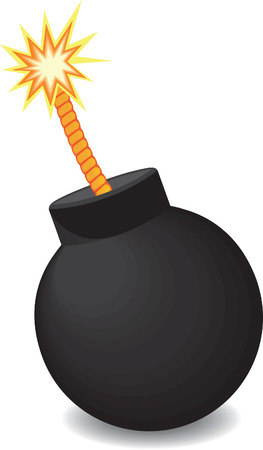 Vector bomb with fire.Illustrationのイラスト素材