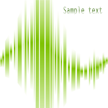 Illustration of abstract green lines and waves on white. Vector Illustrationのイラスト素材
