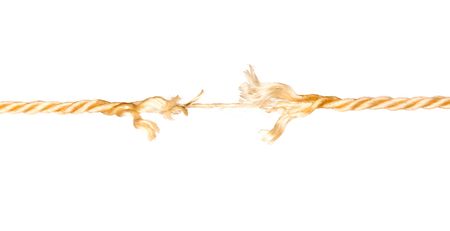 Defective rope. Isolated on the white background