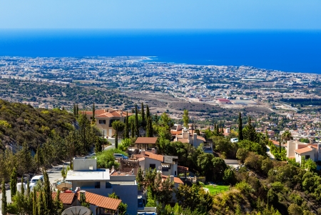 Beautiful view from mountain near Limassol, Cyprusの写真素材