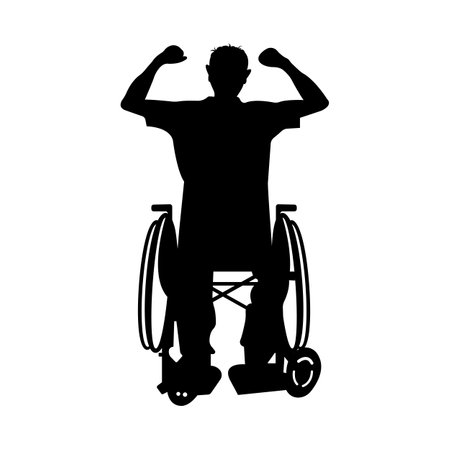 Disabled man in wheelchairのイラスト素材