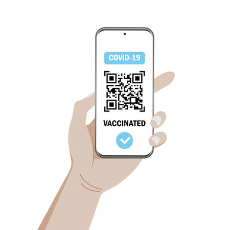 Scan QR Code to Smartphone, Full Screen Appのイラスト素材