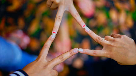 international friendship day 2020 wish friends be happyの写真素材