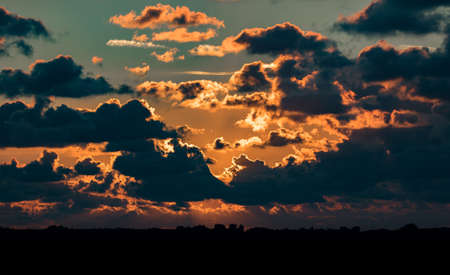A sunset view in hilly area of a village