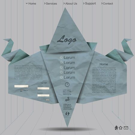 Creative website design with grunge paperのイラスト素材