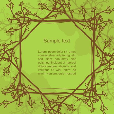 Green nature creative blog banner with tree mandalaのイラスト素材