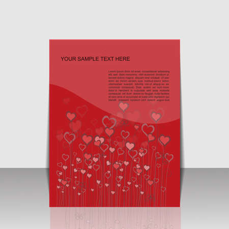 Red folder love design with heartのイラスト素材