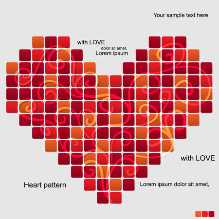 Colorful modern abstract vector heart with squreのイラスト素材