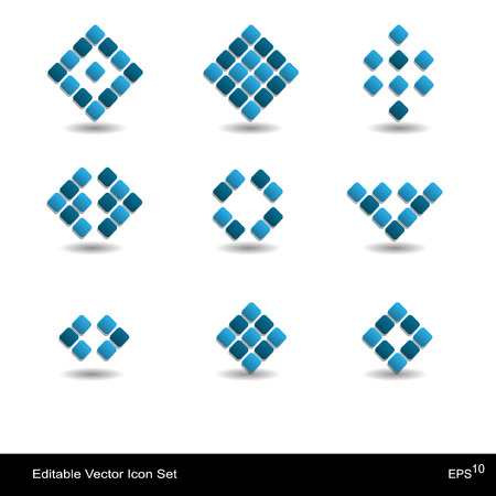 Creative abstract modern icon set with squareのイラスト素材
