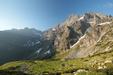 The high peaks of the Tatra Mountains in June morningの写真素材