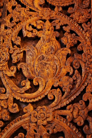 Wood carving of Laosの写真素材