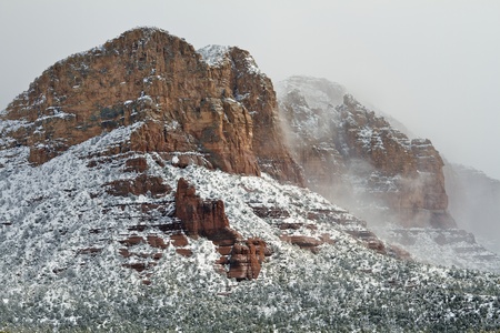 Red Rock Snowstormの写真素材