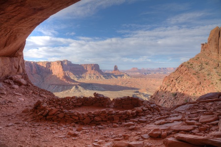 False Kiva, Canyonlands National Park Utahの写真素材