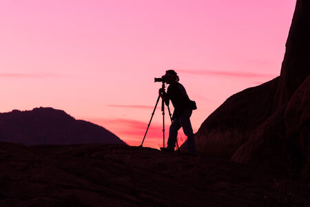 Photographer Silhouetted at Sunset