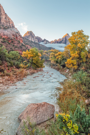 Sunrise at the Watchman Zion N.P.の写真素材