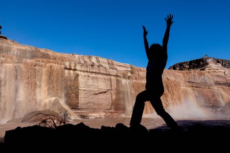 Yoga at Grand Falls Arizona