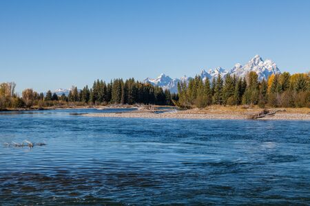Snake River and Tetons in Fallの写真素材