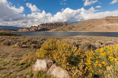 Blue Mesa Reservoir Colorado in Fallの写真素材