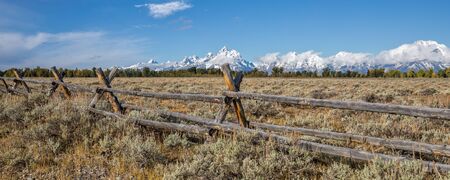 Teton Fall Landscape Panoramicの写真素材