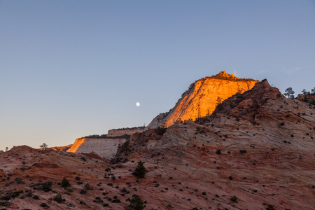 Zion National Park Moonriseの写真素材