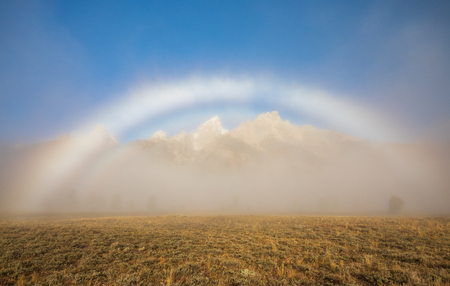 Fogbow in the Tetons in Autumnの写真素材