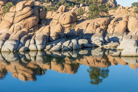 Watson Lake Autumn Landscapeの写真素材