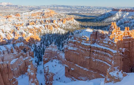 Scenic Landscape in Bryce Canyon National Park Utah in Winterの写真素材