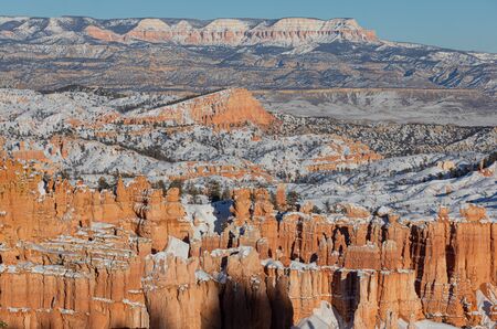 Scenic Snow Covered Landscape in Bryce Canyon Utah in Winterの写真素材