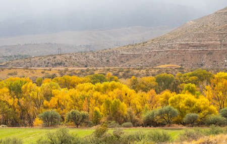 Scenic Verde River Canyon Arizona in Autumnの写真素材