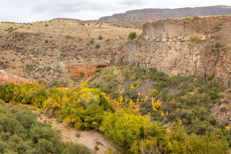 Scenic Verde River Canyon Arizona in Autumnの写真素材